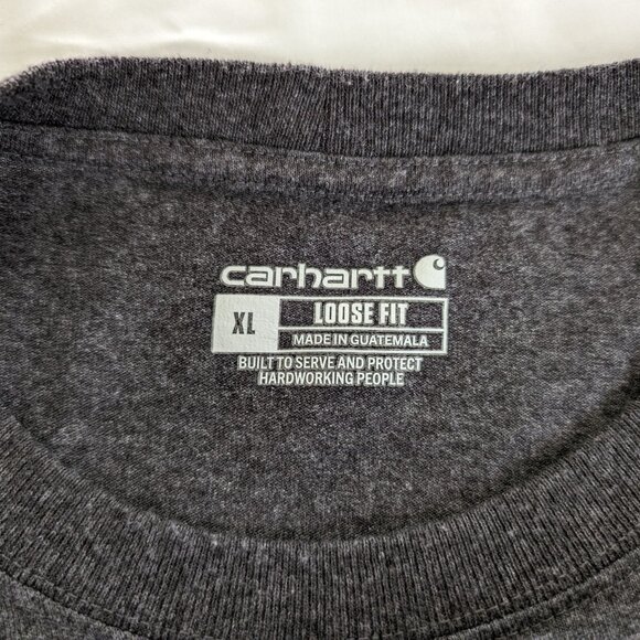 CARHARTT Loose Fit Shirt Men's XL Gray BuildWitt Pocket Short Sleeve Logo - Picture 7 of 11